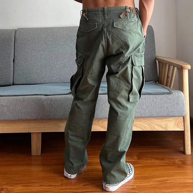 American Outdoor Heavy Batik Do Old Patch M65 Military Overalls Pants