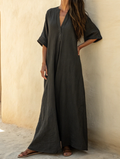 Linen Kaftan Maxi Dress